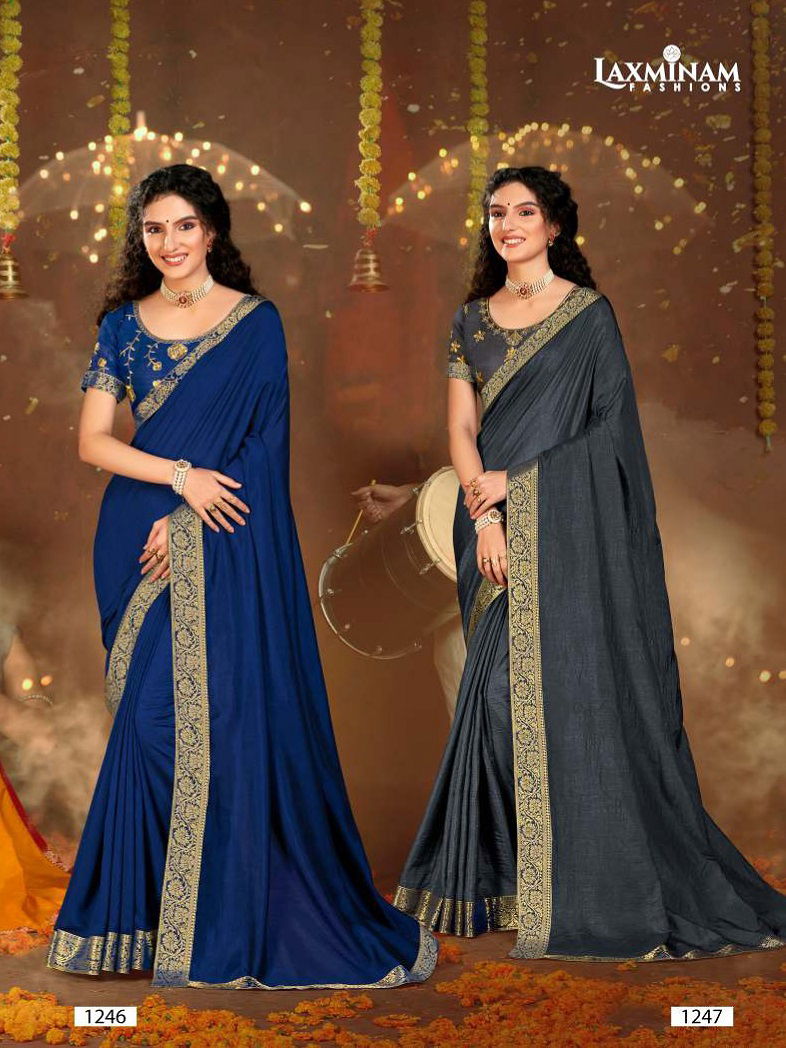 Laxminam Rajsthan Royals New Exclusive Wear Designer Vichitra Silk Saree Collection